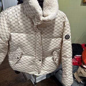 Michael Kors Logo Print Puffer Jackets